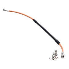 Tusk Rear Motorcycle Steel Braided Brake Line Standard Length Orange For KTM 300