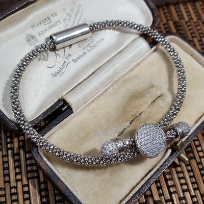 Links Of London 925 Sterling Silver Bracelet, Stardust Toggle Simulated Diamonds