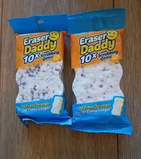 Eraser Daddy 10x Polymer Foam Scouring Scrub Pad w GEMS - 2 pack Hard To Find