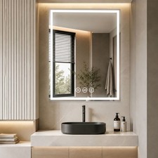 Gouka 24x32 LED Bathroom Mirror Dimmable Anti Fog Lighted Vanity Mirror