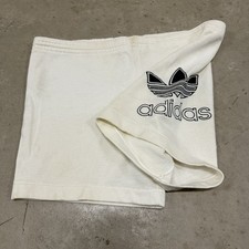 Vintage 80 s Adidas mens White Cotton Running shorts size Small 34