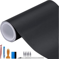 Autofolie Carbon Schwarz Selbstklebend 30x300cm blasenfrei Vinyl Folie DIY