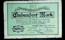 1922 Germany JIMENAU 100 Mark Banknote