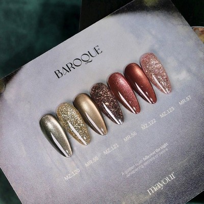 Mayour Gel Baroque Glitter Cat Eye Magnetic Gel Set Soak Off Korean Nail Gel