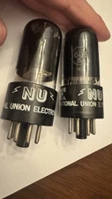 Nos Matched Pair Rare NU black Beauty Glass 6U6 6u6gt Beam Power Pentodes Audio