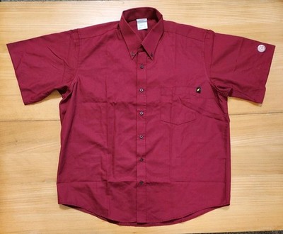 Vintage Burger King Shirt Men s XL Burgundy Employee Manager Crew Work Uniform