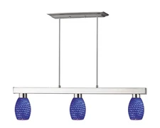 Z-Lite 152-131 Players 3 Light 42"W Billiard Chandelier - Blue