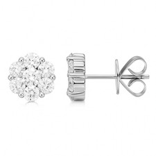 14K White Gold Naomi Stud Earrings - Medium, 0.59ct