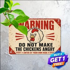 Do Not Make The Chickens Angry Farmhouse Plaque Funny Chicken Coop Metal Sign