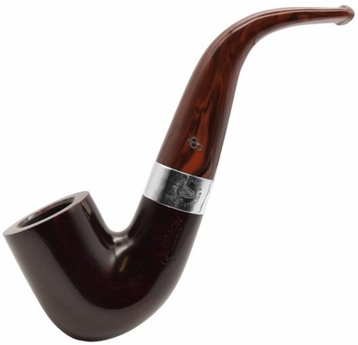 Peterson Irish Harp Sterling Silver Mounted Medium Bent Billiard Bruyère Pfeife 338