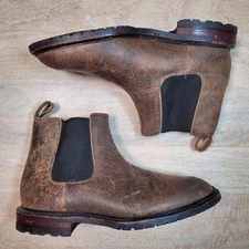 Allen Edmonds Ashbury Brown Rough out Chelsea Ankle Boots Mens 6.5 E Excellent!