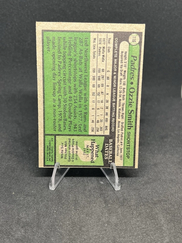 Topps #116 1979 Ozzie Smith RC EX+ Foto 2 de 3