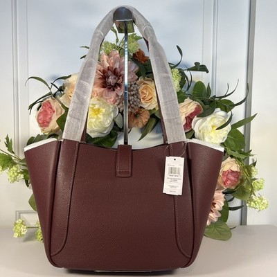 🌺NWT-COACH Pebble Leather HADLEY TURNLOCK Tote/Shoulder Bag-Dark