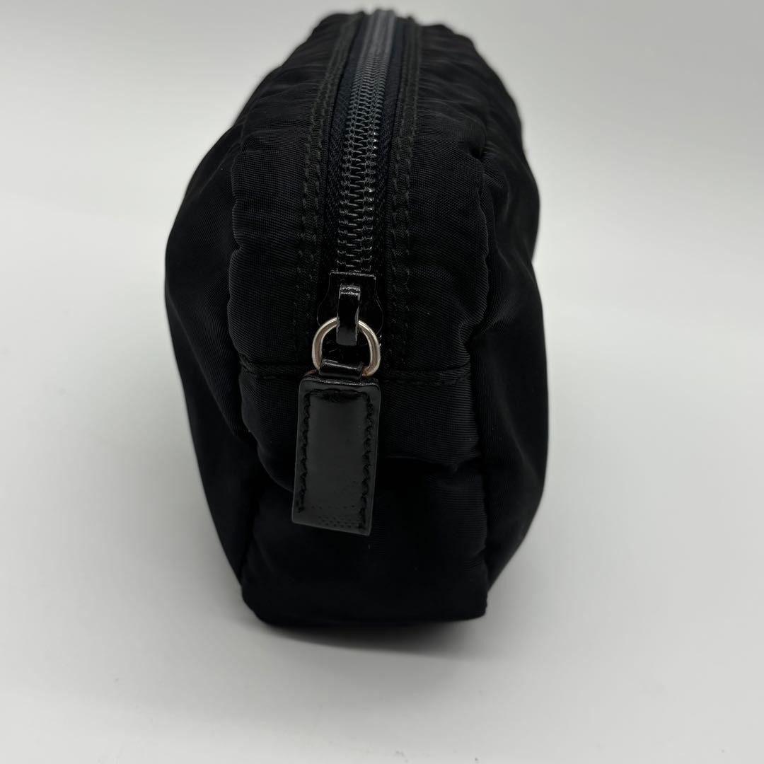 PRADA black nylon pouch with triangular plate - image 5