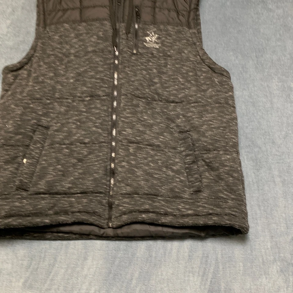 Beverly Hills Polo Club Chaleco Hombres Grande Gris Ajuste Moderno Con Capucha Puffer Rendimiento Foto 2 de 4