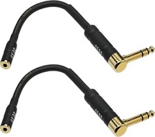 CNCESS CESS-238 Right Angle 1/4 Inch TRS to 3.5mm Black