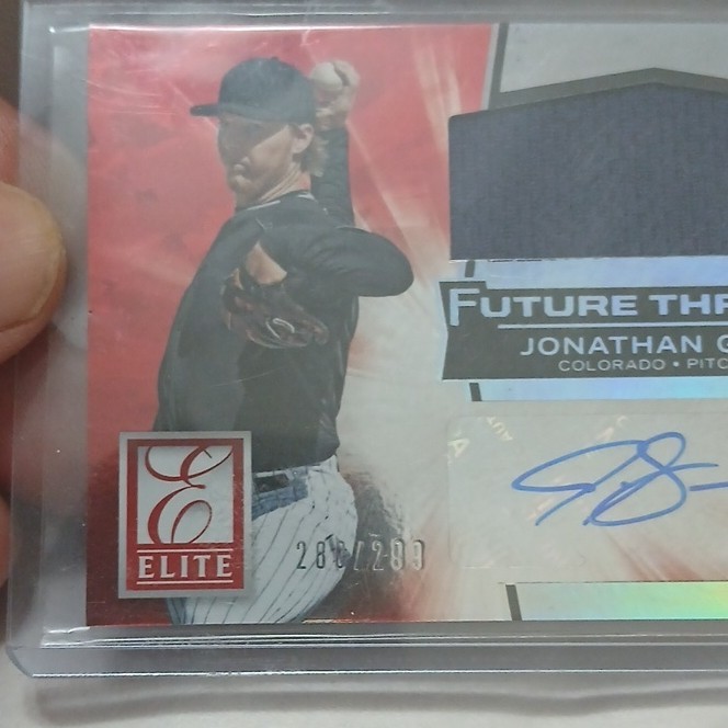 Panini Elite 2015 Future Threads Jon Gray #3 Rockies Auto Patch RC /299 view 6