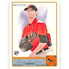 2011 TOPPS ALLEN & GINTER ZACH BRITTON ROOKIE CARD #97 BALTIMORE ORIOLES RC. rookie card picture