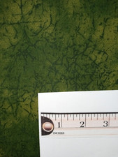 Fabric Green Marbled Black Etching 1 1/2 Yards x 43"  100% Cotton NEW