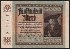 Germany 5000 Mark 1922 Vintage Old Paper Money Banknote Currency Pick 81a VF