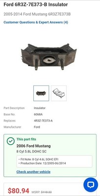 Genuine Ford Trans Mount 6R3Z-7E373-B