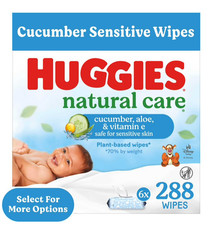 Huggies Natural Care Cucumber, Aloe and Vitamin E Baby Wipes, Scented, 6 FlipTop