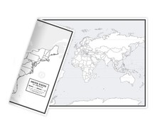 Educational Blank Outline Maps, 2-Sided World  US, 17  x 11  , 50-Pa
