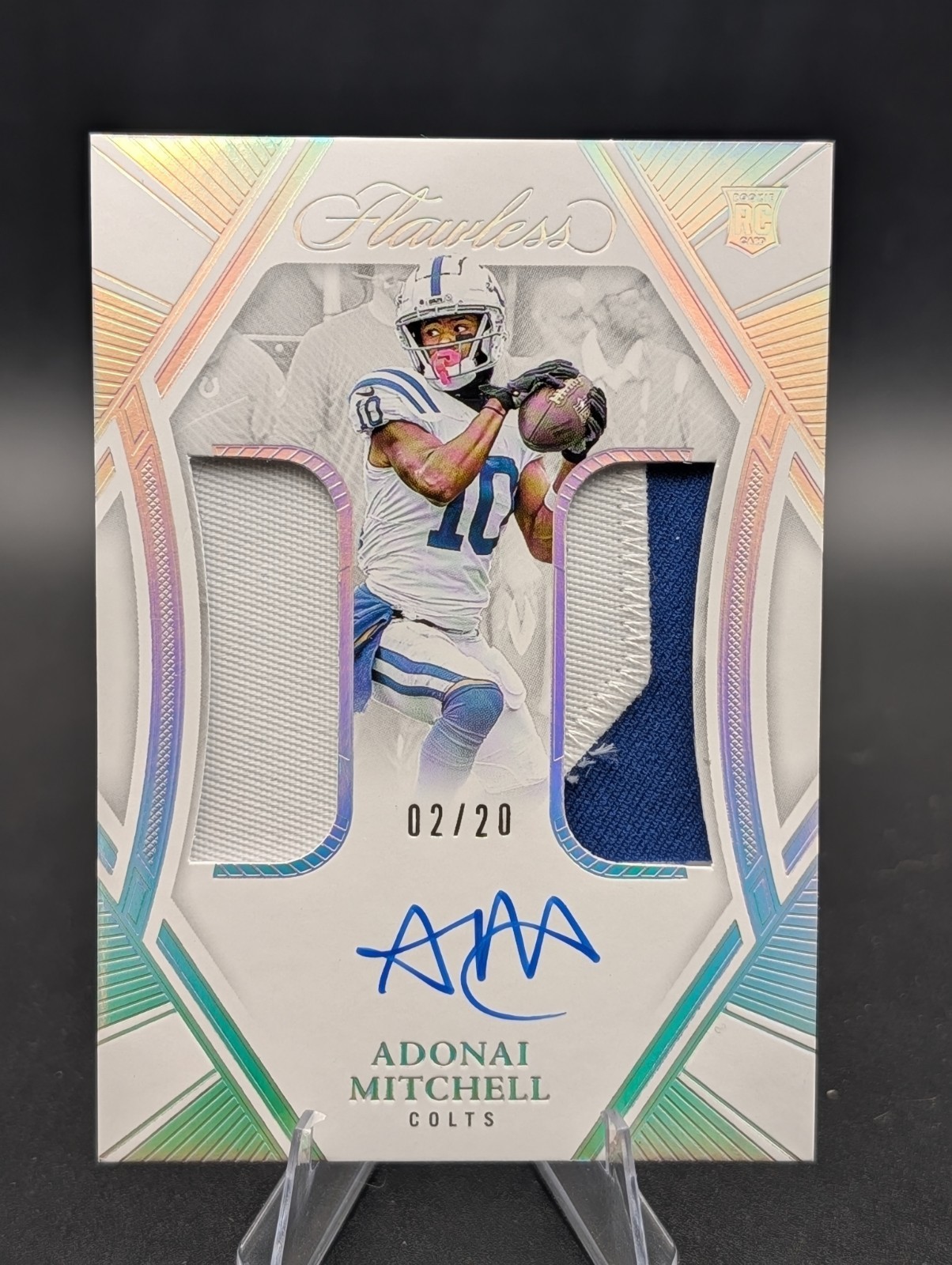 Adonai Mitchell Panini Flawless Rookie Dual Patch Autographs #RDPAAML Base