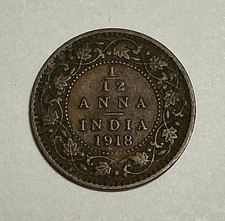 1918 India-British 1/12 Anna KM# 509