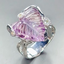 Neu Design natürlicher Amethyst Ring 925 Sterlingsilber Größe 8 /R454800