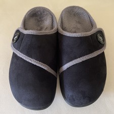 Vionic Clog Slippers Womens US 8 Black Suede Orthoheel Technology Comfortable