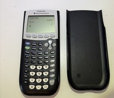 Texas Instruments TI-84 Plus Graphing Calculator w/ Cover Black White Tested