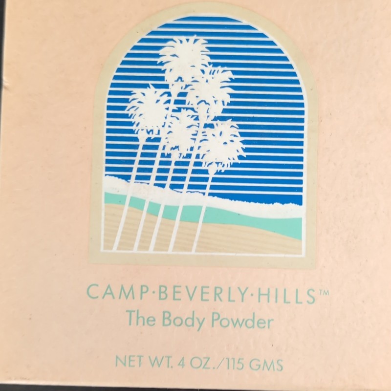 Camp Beverly Hills The Body Powder 4 oz Tin w/ Box & Powder Puff