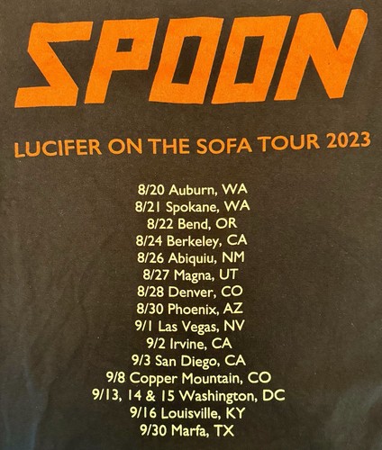 SPOON Lucifer On The Sofa Tour 2022 Black Alternative Indie Rock Band Tee 2XL - Picture 5 of 7