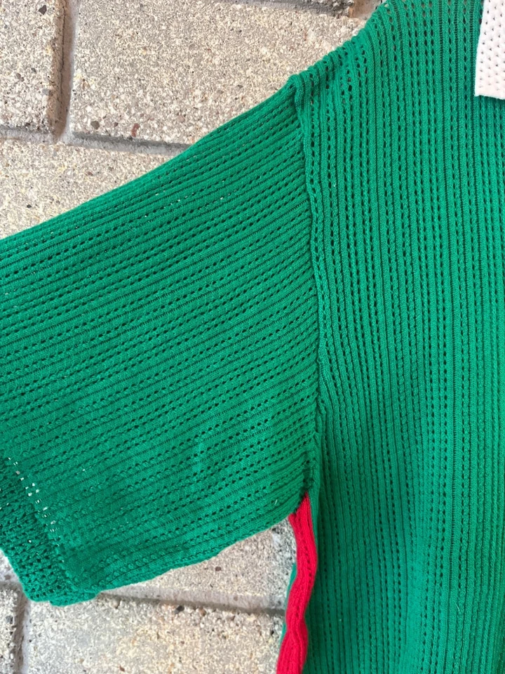 Vintage Footytwo Green Soccer Jersey W/ Red Stripes & Number 14 - Image 4 of 4