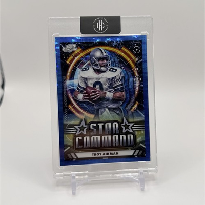 #ad #ad 2024 Topps Chrome Star Command Troy Aikman Blue Refractor 11 99 Cowboys SC 6 SSP $34.99