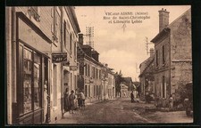 CPA Vic-sur-Aisne, Rue de Saint-Christophe et Librairie Lebée 1927 