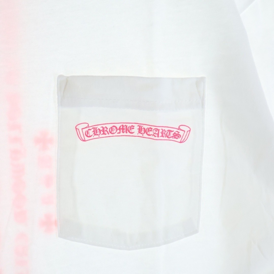 CHROME HEARTS Neon Pink Stripe Logo Tee Striped Short Sleeve T-shirt Top Used 1d thumbnail 5