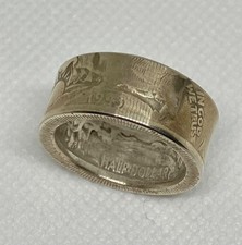 Ghost Silver Half Dollar Coin Ring Pick Your Size 5  11 Handcrafted 90 Silver