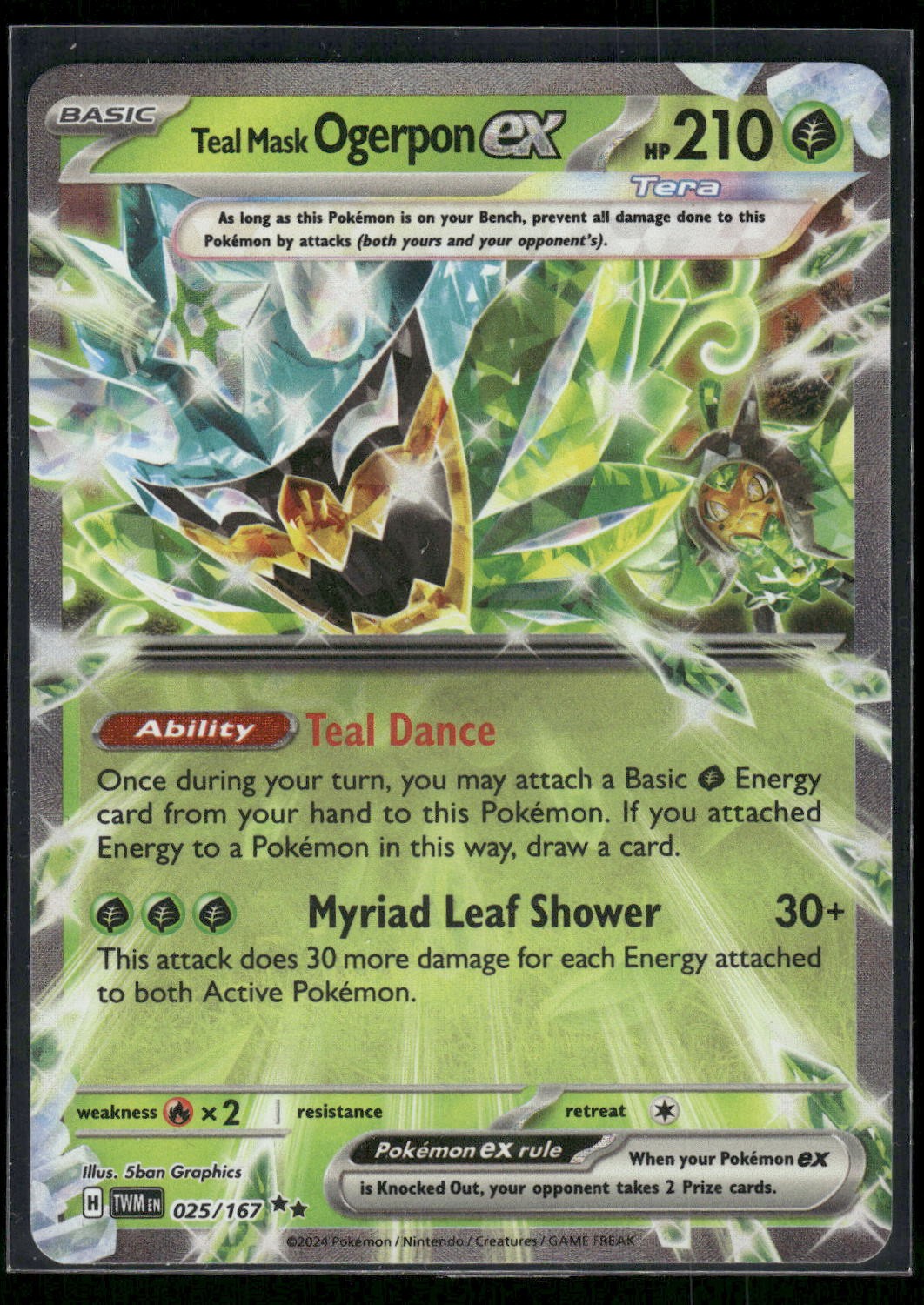 #025/167 Teal Mask Ogerpon ex Prize Pack Series Cards