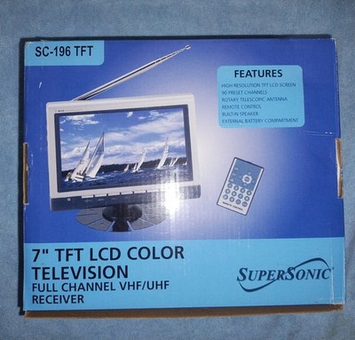 Supersonic #SC-196TFT 7'' TFT LCD Color T.V. New Open Box 