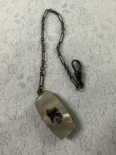 Fraternal BPOE ORDER ELKS Lodge pocket Watch Fob Belt slide Enamel Charm Pendant