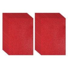 20 Sheets 2mm Glitter Foam Sheet, 16" x 12" Red Sparkle EVA Paper