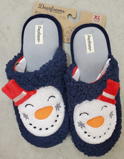 Dearfoams Cozy Comfort Unisex Snowman Scuff Slippers - XL 11-12 