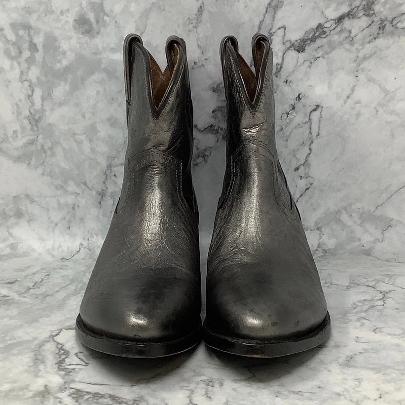 Bota Frye Feminina 11M Couro Estanho Escuro Billy Short Western BR20-4 - Imagem 2 de 4