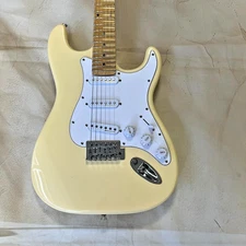 USA  Cream Yellow ST Electric Guitar SSS Pickups Maple Fingerboard Alder Body
