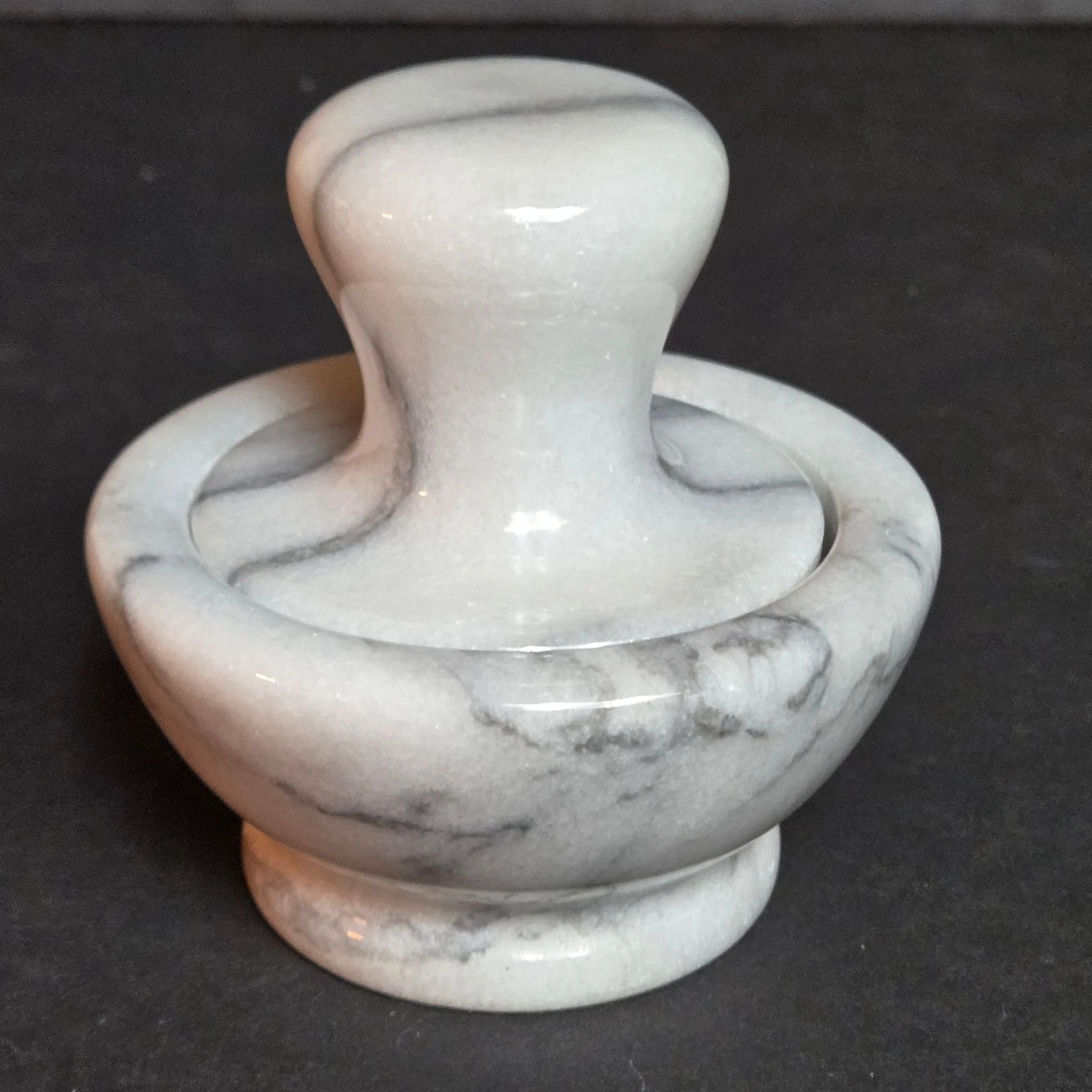 White & Gray 4" Marble Mortar & Pestle Set For Grinding Herbs Spices Nuts
Opens in a new window or t