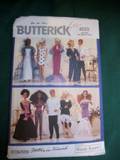 Vtg 1989 Butterick 4533 Barbie Pattern Clothe...