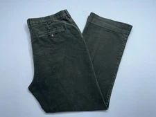 Orvis Moleskin Pants Mens Size 40x31 Dark Green Heavy Cotton Chamois Outdoor Vtg