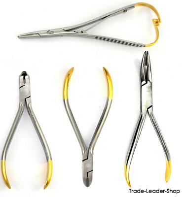 SET Wire Cutters Weingart Needle Holder Orthodontic lab Dental Pliers Distal TC 